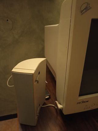 Monitor antiguo Proview con altavoces