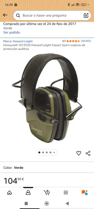 Cascos protección auditiva honeywell howard leight