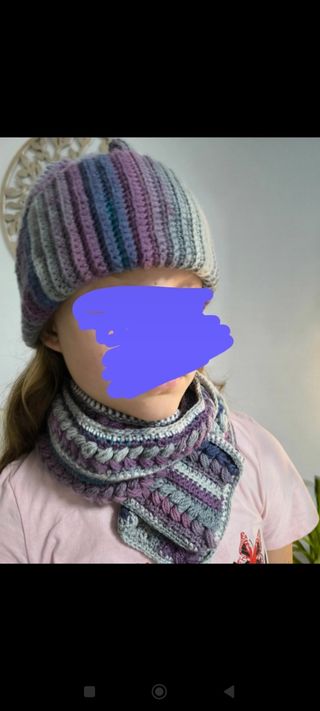 Conjunto gorro y bufanda. Nuevo
