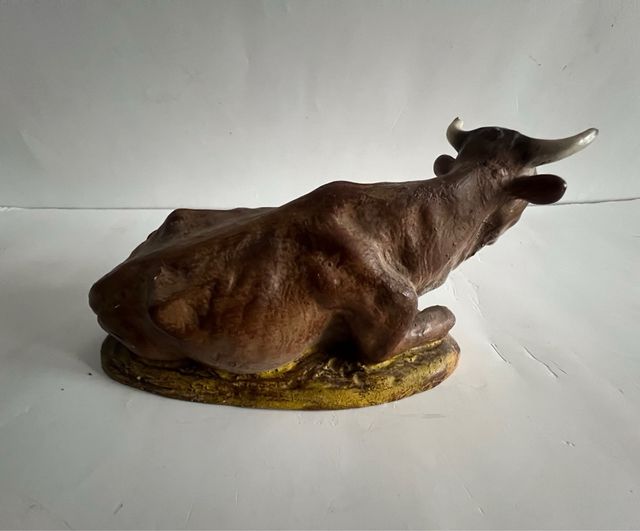 Figuras belén antiguas artesanía Buey y mula