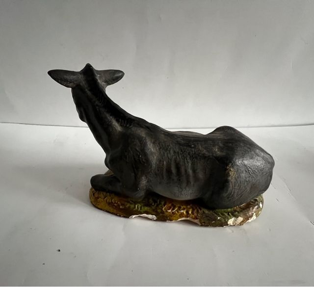 Figuras belén antiguas artesanía Buey y mula