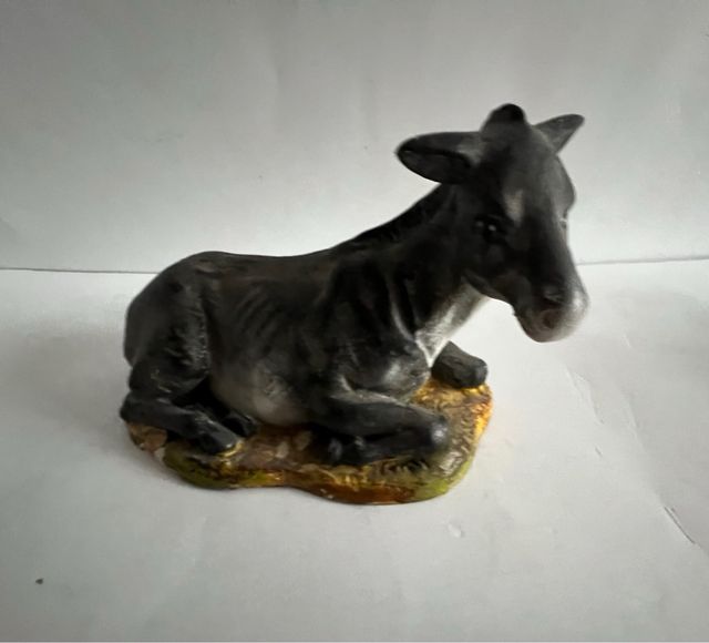 Figuras belén antiguas artesanía Buey y mula