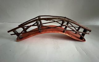 Figura belén antigua artesanía Puente