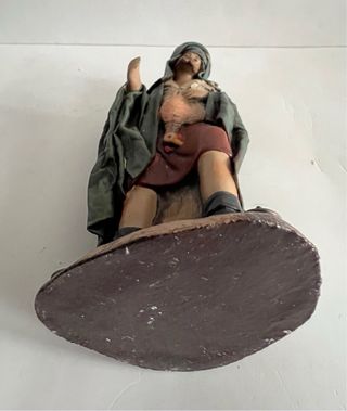 Figura belén antigua artesanía Serrano faisan