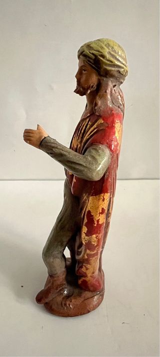 Figura belén antigua artesanía Ortigas