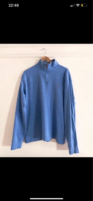 Jersey Polo Ralph Lauren azul celeste cremallera
