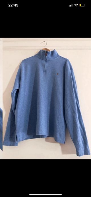 Jersey Polo Ralph Lauren azul celeste cremallera