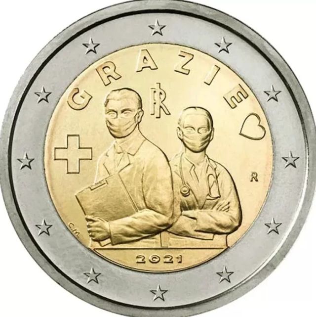 Moneda 2€ Italia 2021 "Sanitarios"----SC.