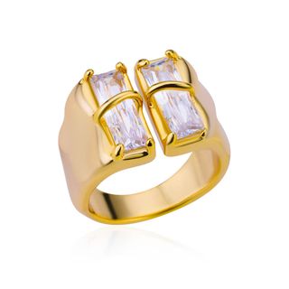 Anillo de Titanio con Circonitas