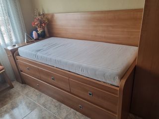 CAMA NIDO CON CAJONES Y ESTANTERIA