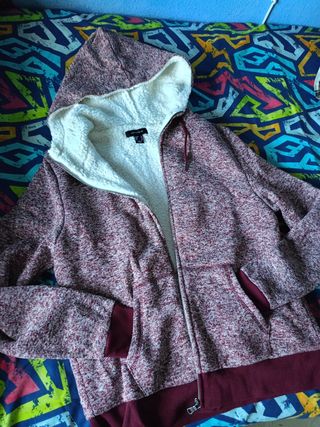 Chaqueta granate forro lana