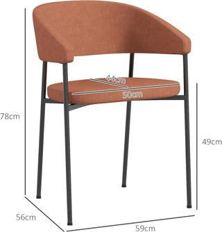 Set 2 Sedie da Cucina con Bracciolo e Schienale Mo