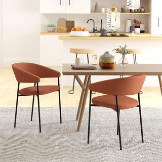 Set 2 Sedie da Cucina con Bracciolo e Schienale Mo