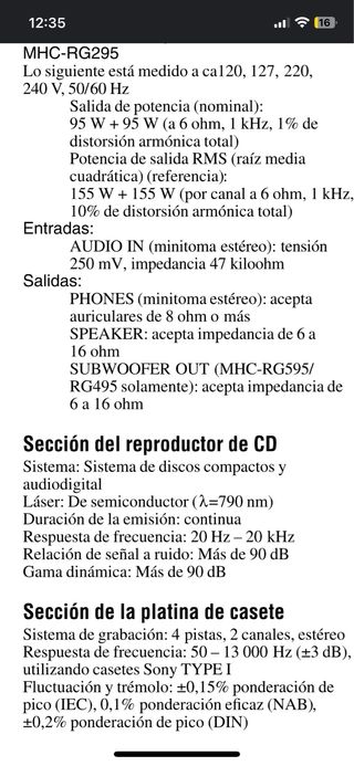 Mini componente hi-fi