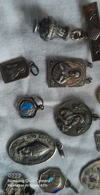 Medallas religiosas antiguas plata