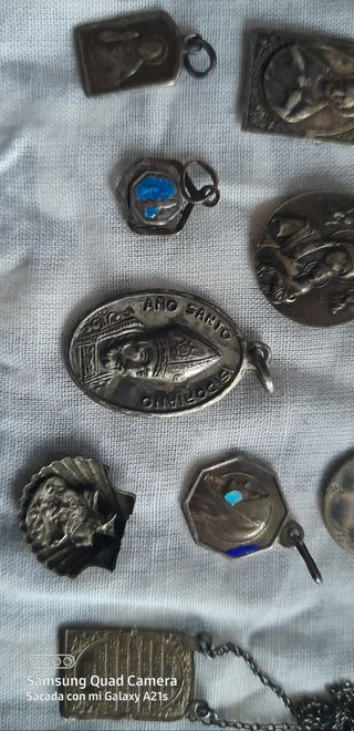 Medallas religiosas antiguas plata