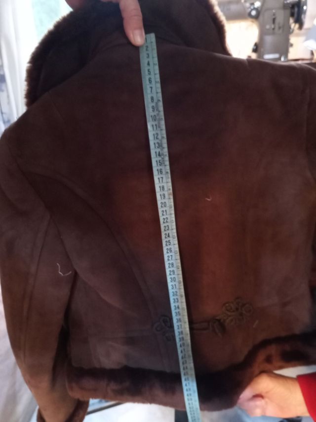 Chaqueta a la cintura marrón piel