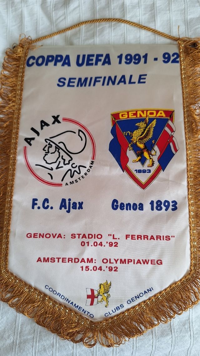 Banderin semifinal UEFA Ajax-Genoa 1991-92