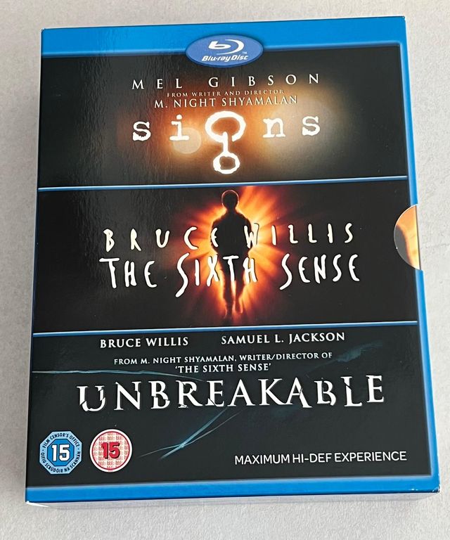 Signs, The Sixth Sense y Unbreakable Blu-ray
