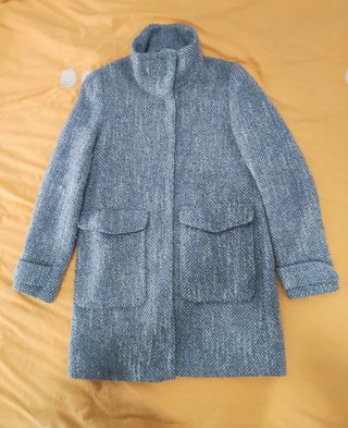 Abrigo jaspeado gris Zara