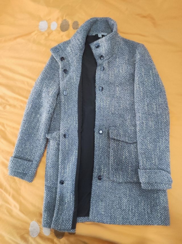 Abrigo jaspeado gris Zara