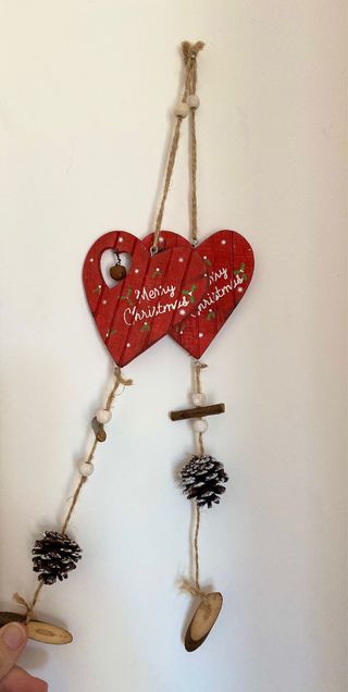 2 decorazioni a cuore per albero nuove 40 cm