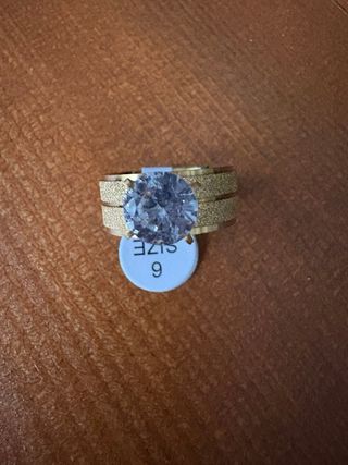 ANILLO DE ACERO CHAPADO ORO