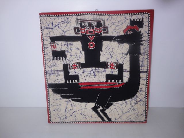 COPPIA QUADRI INDONESIANI SU STOFFA