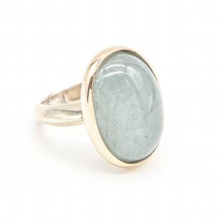 D363903SO Anillo de Oro Rosa, Plata con Aguamarina