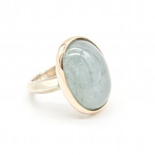 D363903SO Anillo de Oro Rosa, Plata con Aguamarina