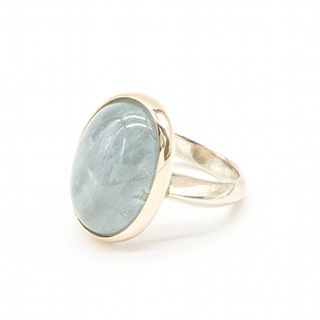 D363903SO Anillo de Oro Rosa, Plata con Aguamarina