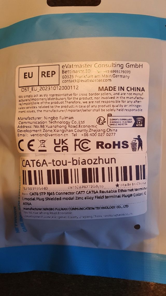 2 conectores RJ45 de metal