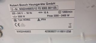 Repuestos lavadora Bosch Avantixx 8