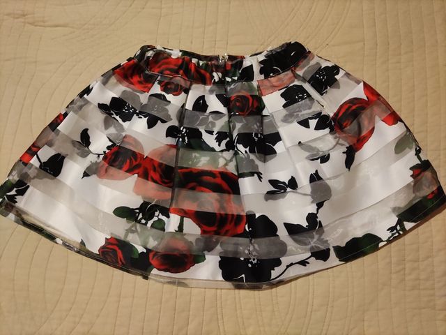 FALDA CEREREMONIA FLORAL 9-10años