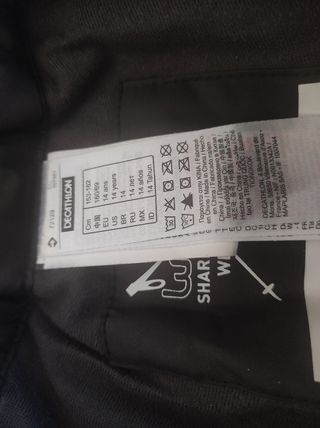 Pantalón esquí Talla 14 años