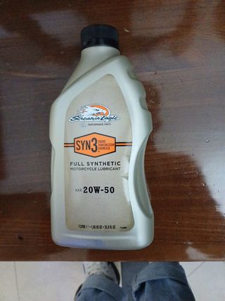 20W 50 aceite Harley.  syn3