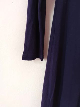 Abito maglia viola porpora svasato scollo V sera