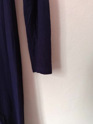 Abito maglia viola porpora svasato scollo V sera