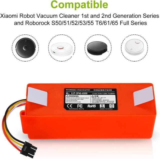 Batteria di ricambio ENERGUP 14.4V 6500mAh Roborock S50