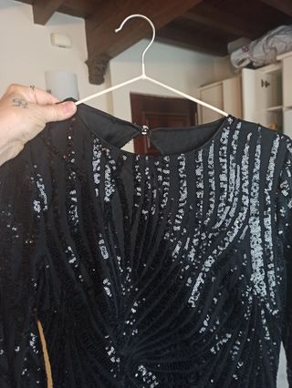 Vestido de fiesta lentejuelas negro