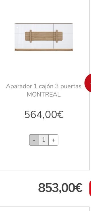 Aparador 1 cajón 3 puertas MONTREAL