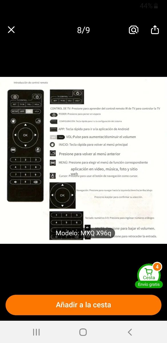 Mando distancia tv box