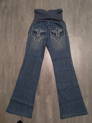 Pantalón vaquero premamá, embarazada