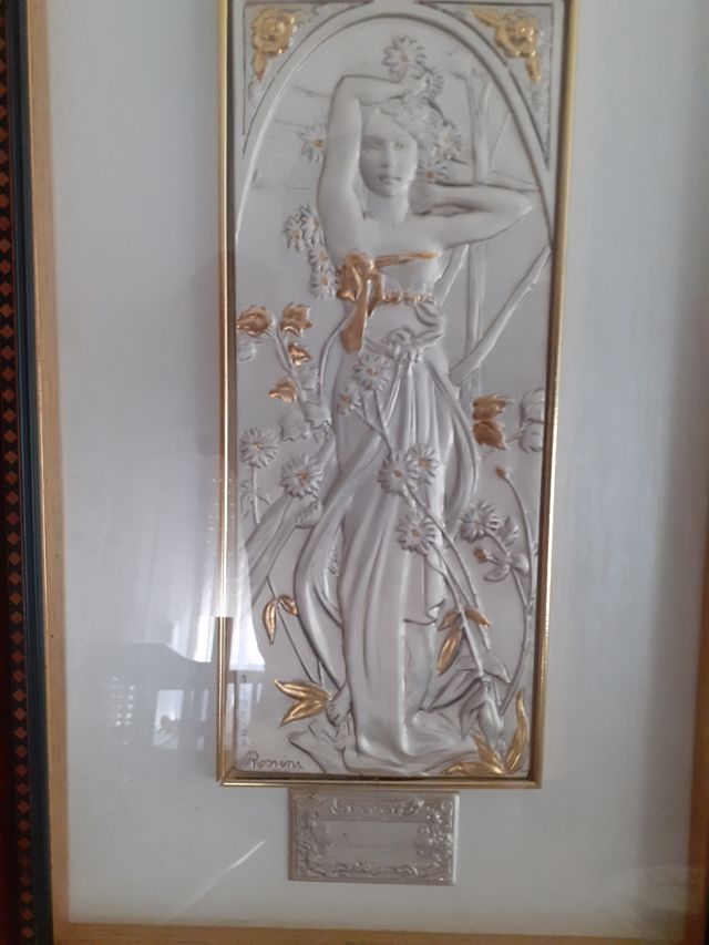 Cuadro italiano de plata en relieve