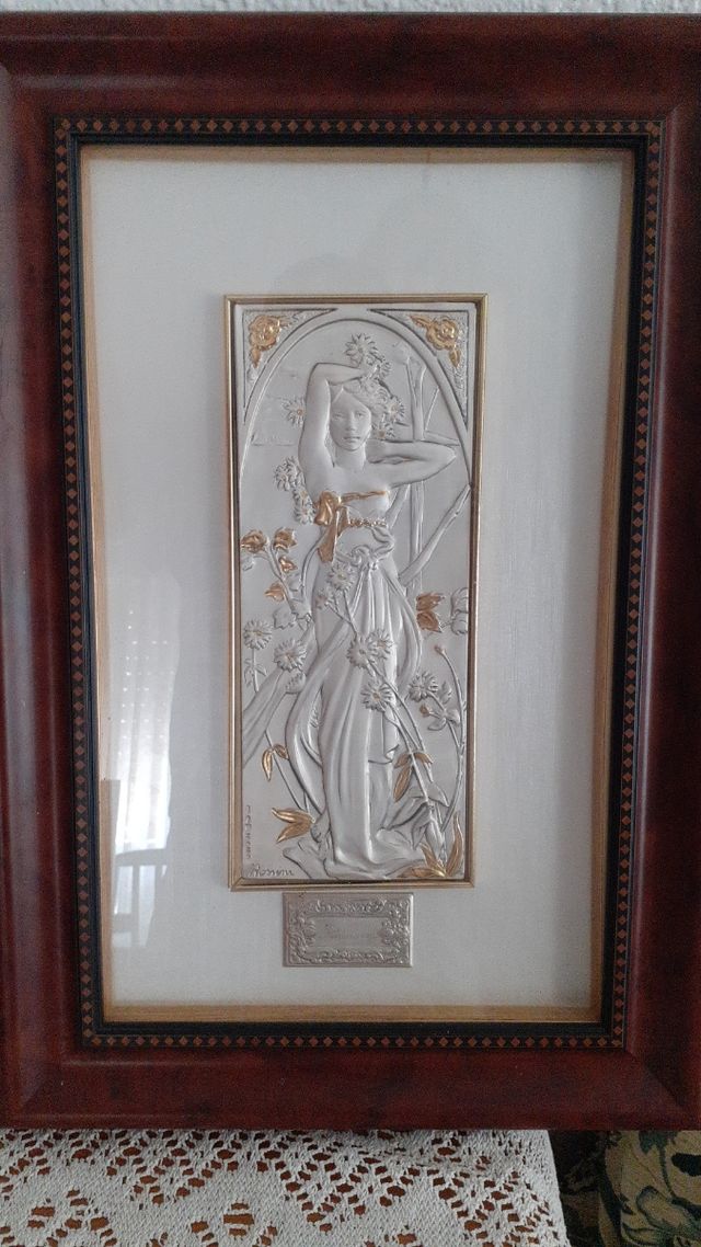 Cuadro italiano de plata en relieve