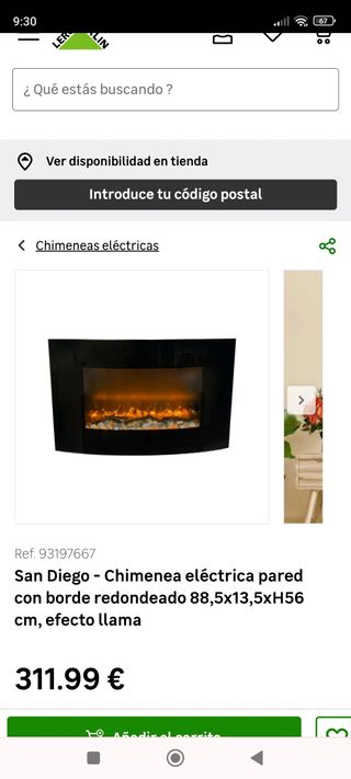 Chimenea eléctrica moderna