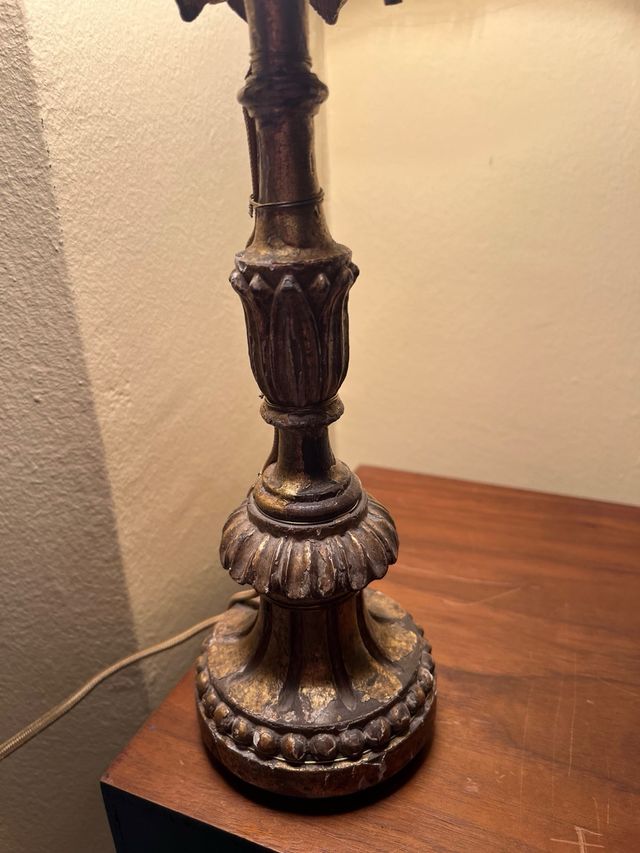 Aplique candelabro madera tallada