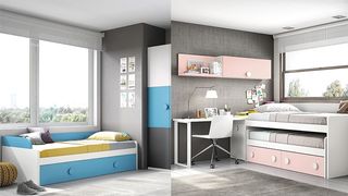 Camas nido.  Dormitorio juvenil