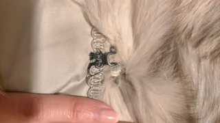 Pelliccia di pelo di volpino vero anni '80