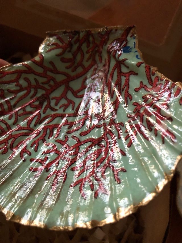 Platito concha de vieira decoupage